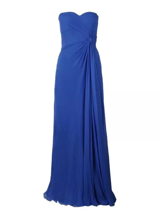 Alberta Ferretti - Organic Chiffon Long Dress - Größe 40 - blue