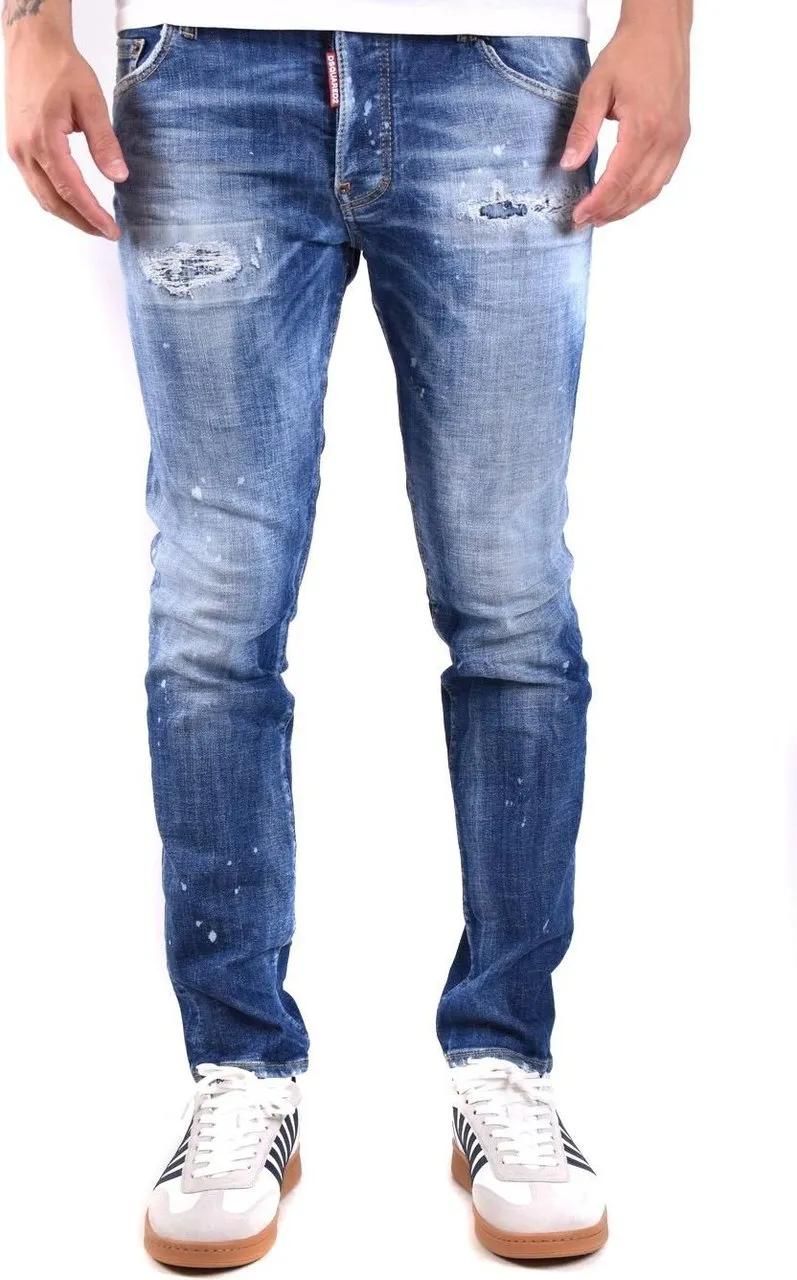 Thumbnail - Dsquared2 - Distressed Blue Slim Fit Jeans With Classic Five-P - Größe 46 - blue