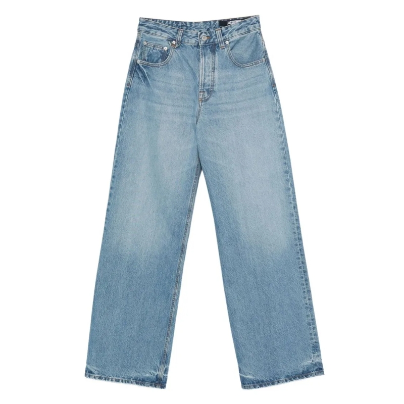 Jacquemus Jeans Wide-Leg Indigo Blue Denim Jeans Blue