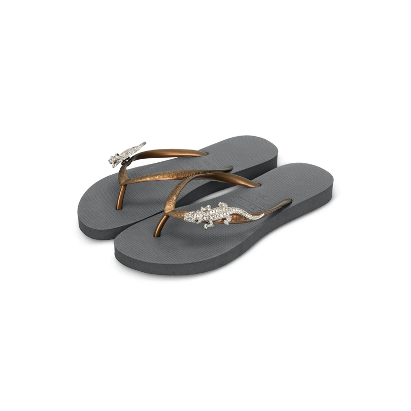 UZURII Flip Flops Zehentrenner Silver Crocodile Switch silber(Image 3)