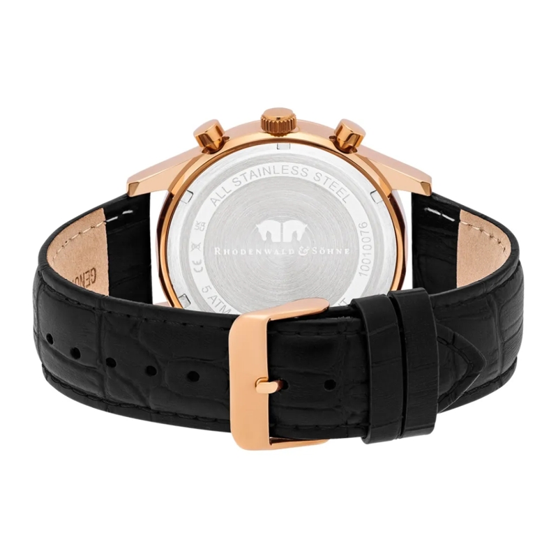 Rhodenwald & Söhne Automatikuhr Herren Armbanduhr Goodwill Echtleder rosegold(Image 5)