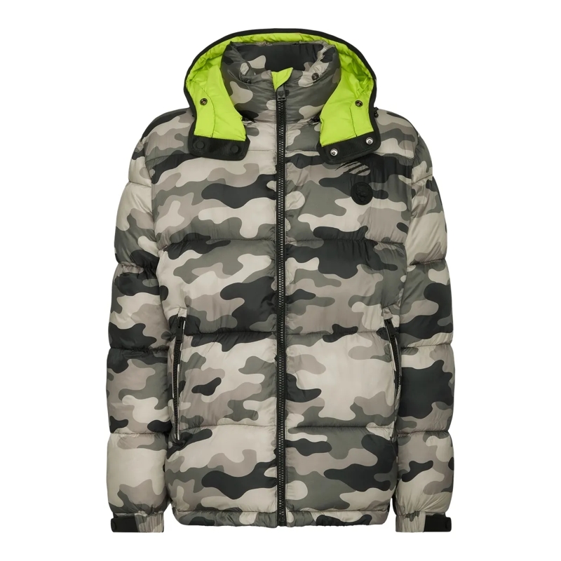 Plein Sport Lederjacke Jacke Camouflage schwarz