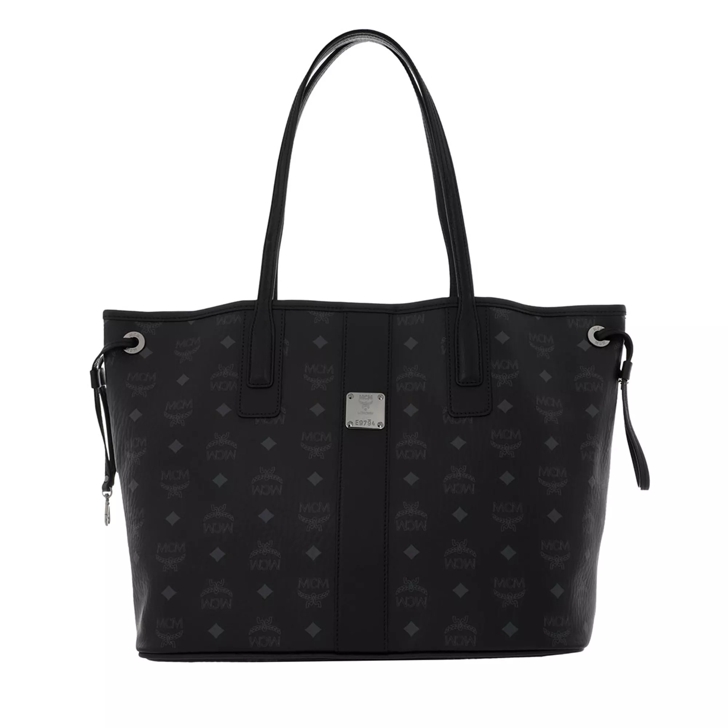 MCM Liz Visetos Shopper Medium Black Shopping Bag