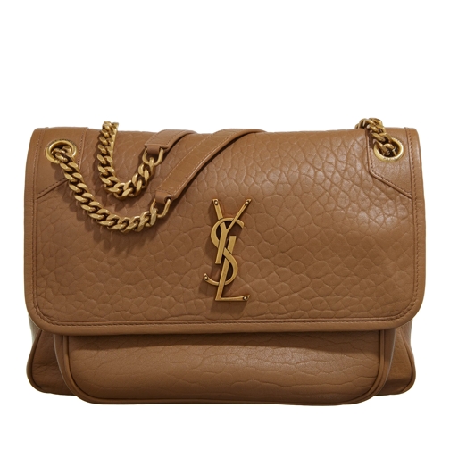 Saint Laurent Shoulder Bag Niki Medium In Granted Lambskin Dark Cork