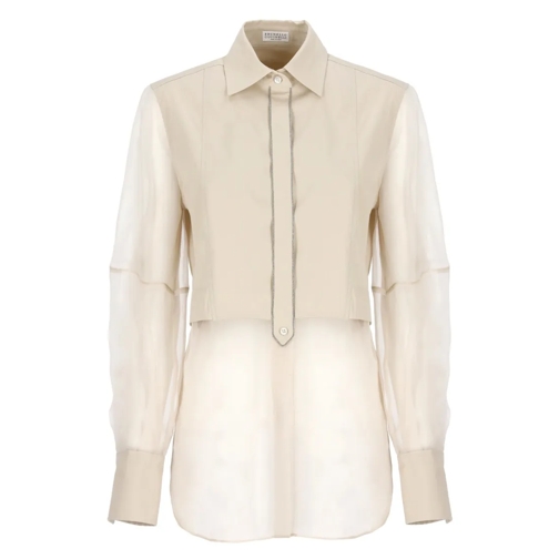 Brunello Cucinelli Hemden Shiny Trims Shirt Neutrals