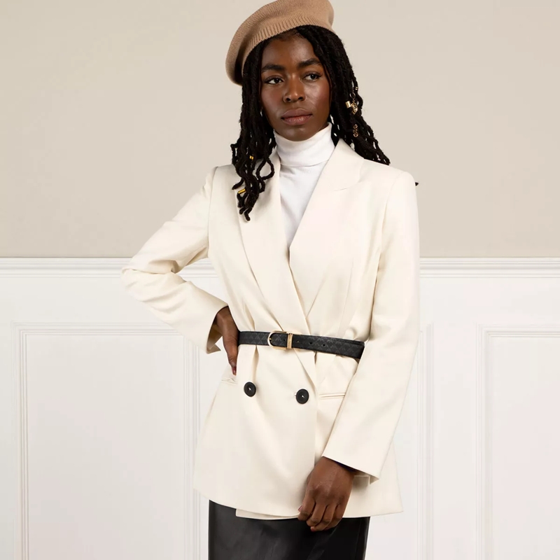 Emporio Armani Dünner Gürtel Eagle Belt Similnappa Black/Black/Ecru(Image 2)