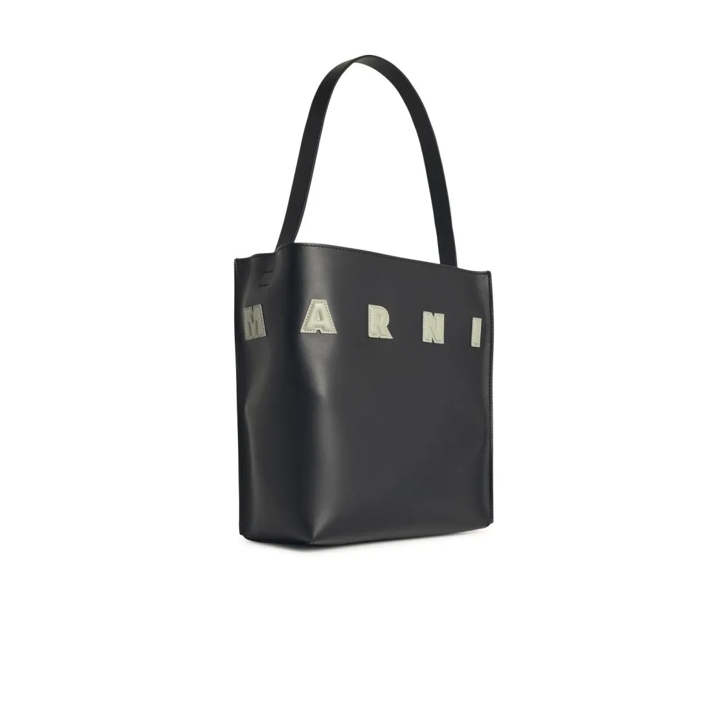 Marni Museo Black Leather Bag Black Tote