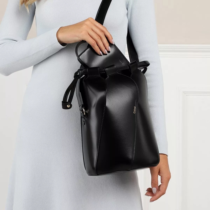 Chloé Tulip Mini Leather Bucket Crossbody Bag