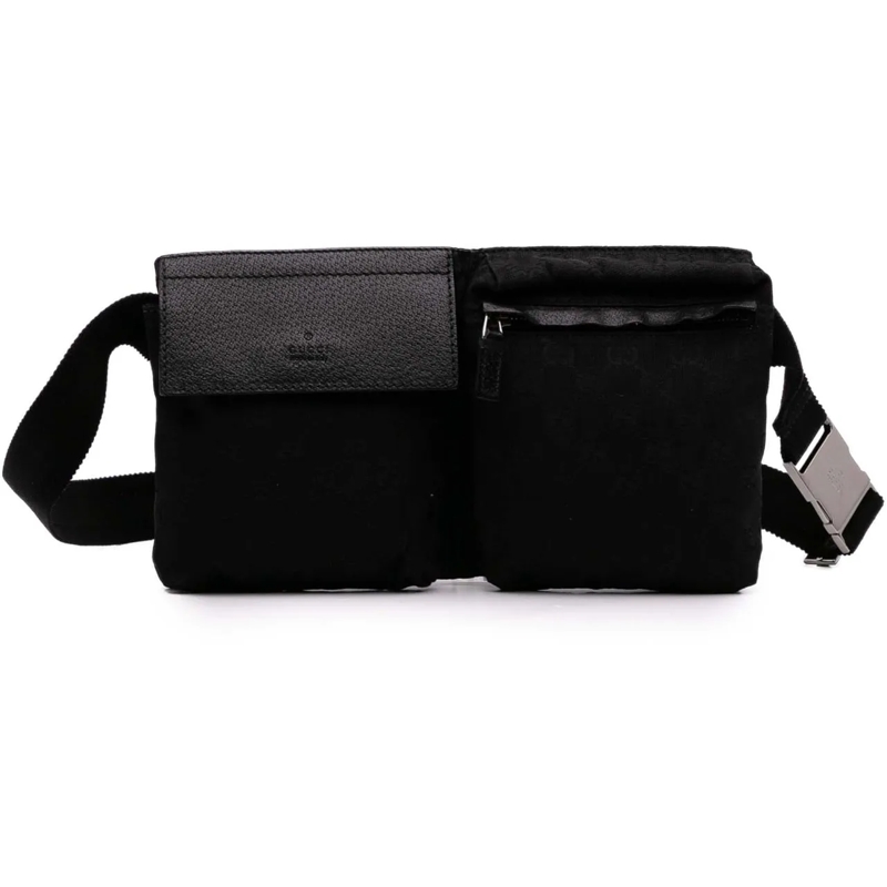 Gucci Sac de ceinture GG Canvas Double Pocket Belt Bag schwarz