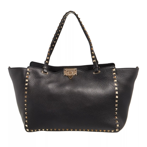 Valentino Garavani Medium Rockstud Tote Bag Black Shopping Bag