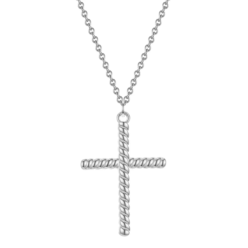 Glanzstücke München Mittellange Halskette Sterling Silber Halskette Kreuz silber