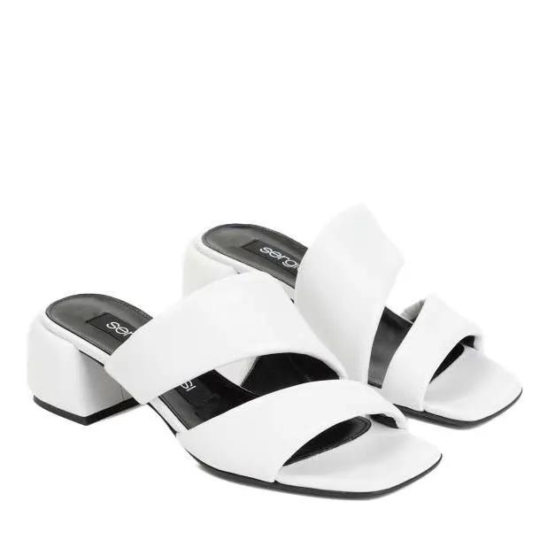 sergio rossi Sandalen & Sandaletten - White Nappa Leather Spongy 45 Sandals - Gr. 37 (EU) - in Weiß - für Damen