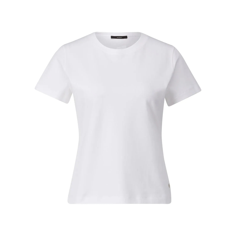 windsor. Hemd T-Shirt aus reiner Baumwolle weiß