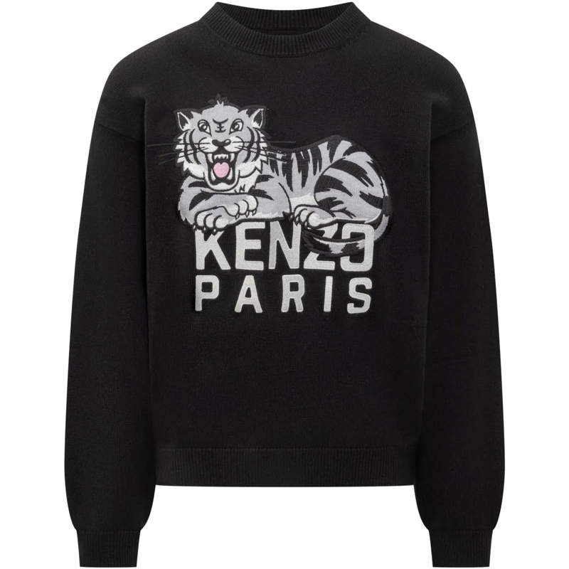 Kenzo  Maglia Happy Tiger schwarz