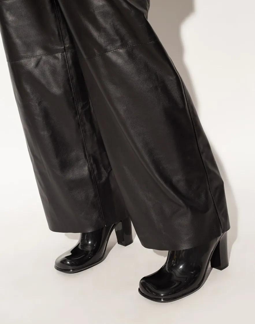 Bottega Veneta Shine Square Toe Ankle Boots Black | Stiefel