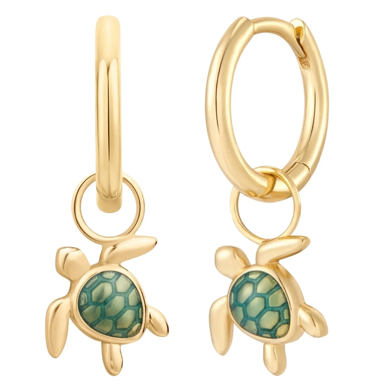 Glanzstücke München Ohrhänger Sterling Silber Creolen Schildkröte gold