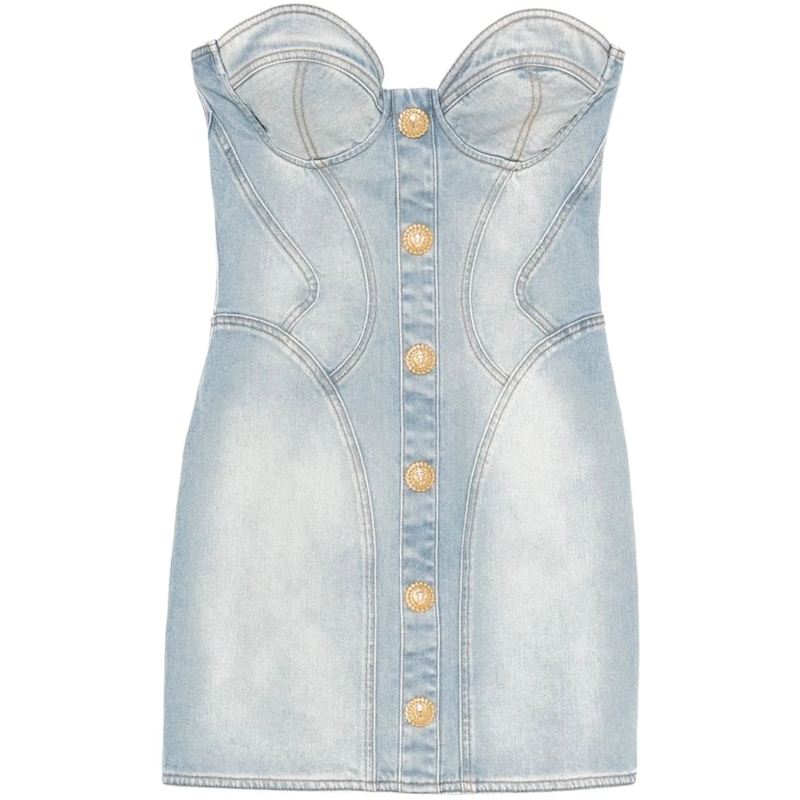 Balmain Midikleid Dresses Light Blue Denim blau