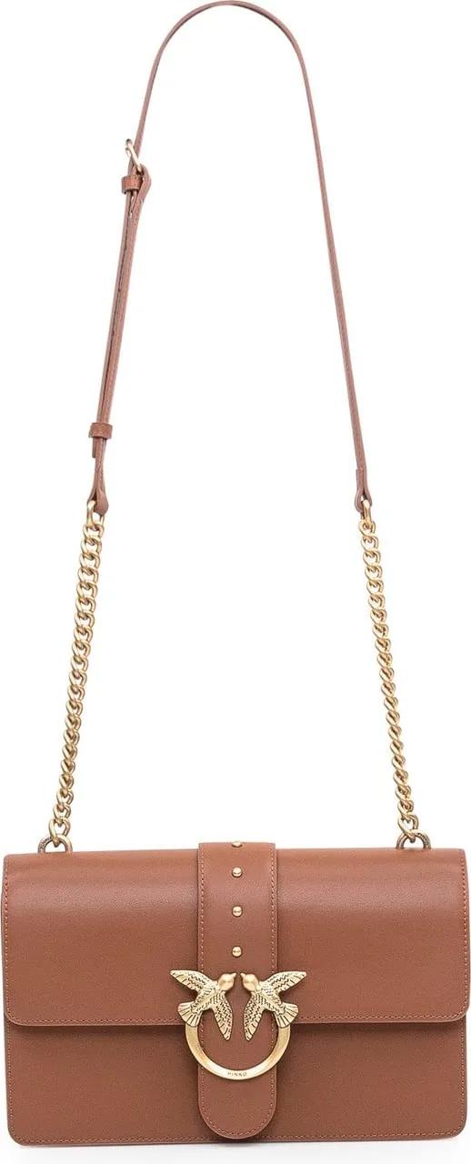 pinko Crossbody bags Leather Brown in bruin