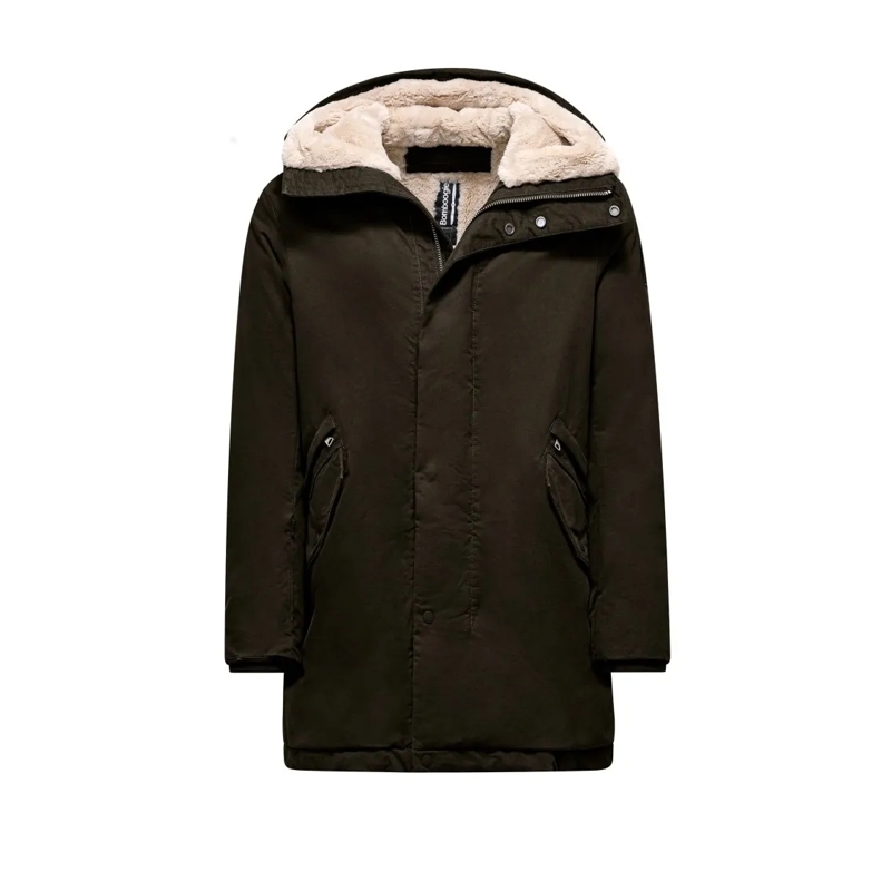 Bomboogie Parka Windbreaker Parka With Concealed Zip Closure Black