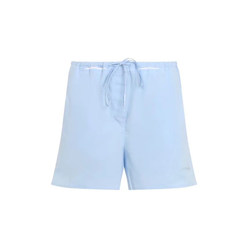 Miu Miu Casual Shorts Elegant Blue Cotton Briefs With Relaxed Fit Blue