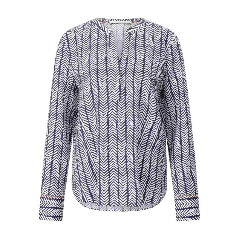 Herzensangelegenheit Bluse Seidenbluse mit Print Dunkelblau