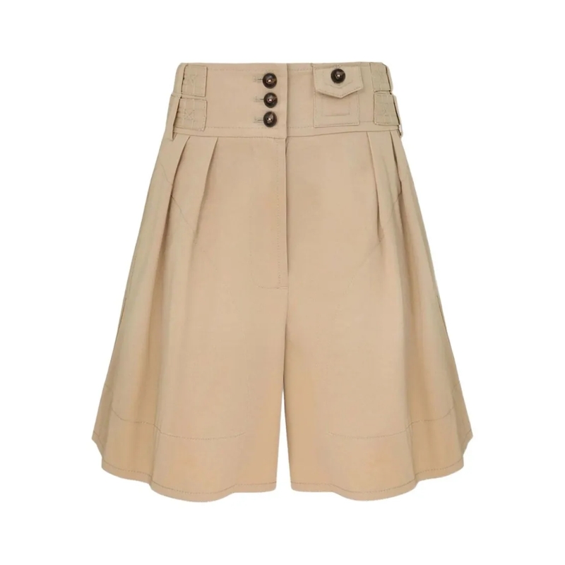 Zimmermann Casual Shorts High-Waisted Bermuda Shorts With Buttoned Waistban Neutrals