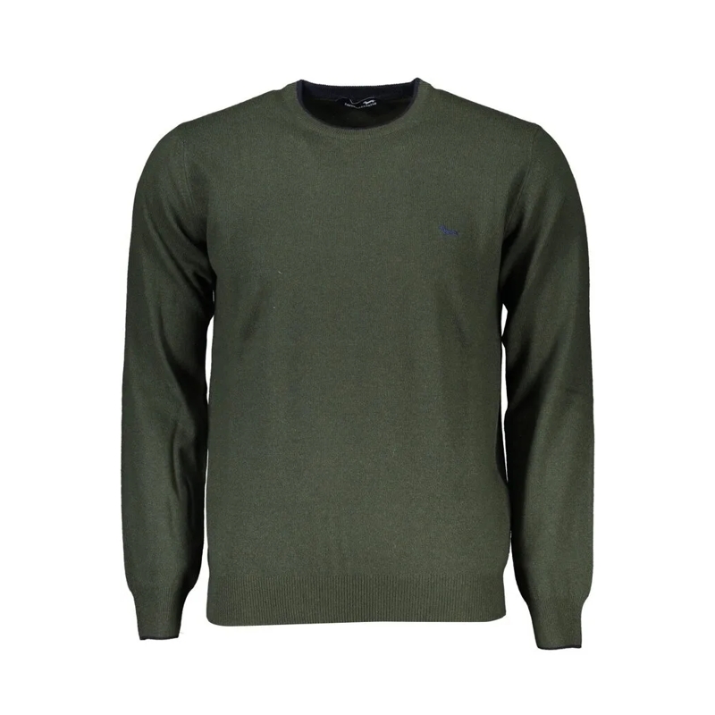 Harmont & Blaine Trui Men's Crew-Neck Sweater With Dachshund Embroidery Green