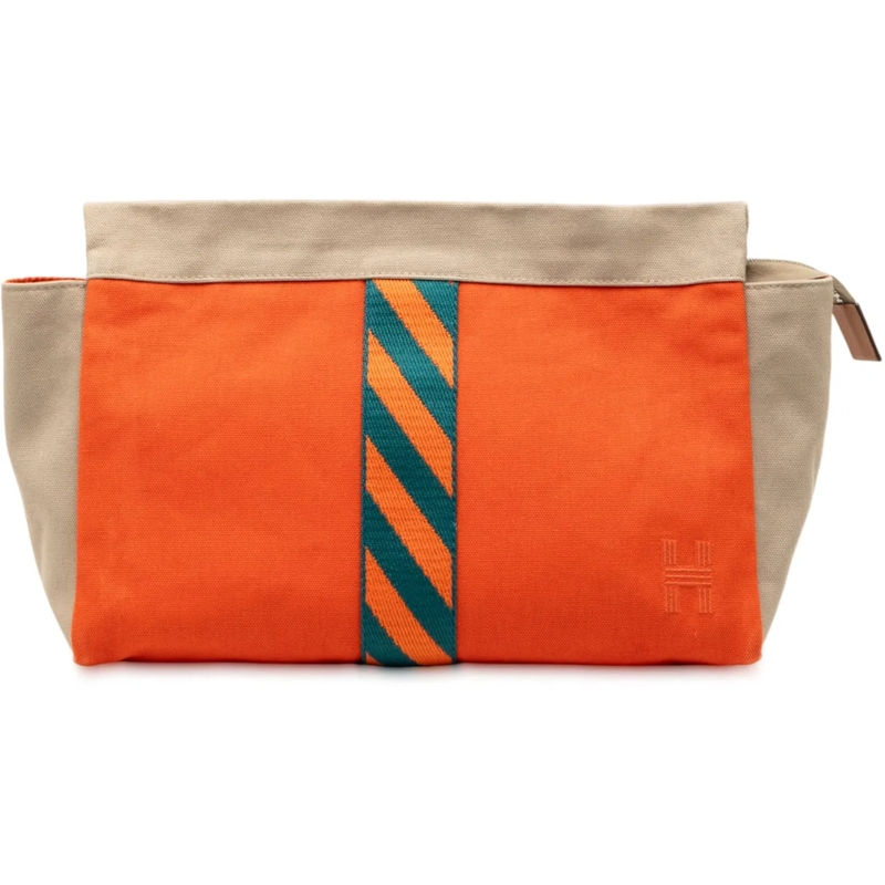 Hermès Clutch Canvas Jimetou Jumping Case orange