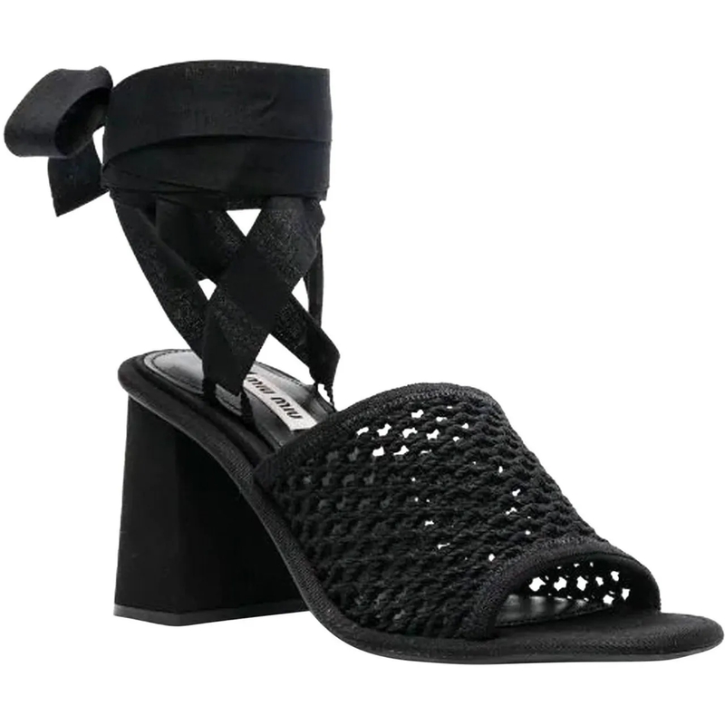 Miu Miu Sandales Miu Miu Macrame Sandals schwarz(Image 4)