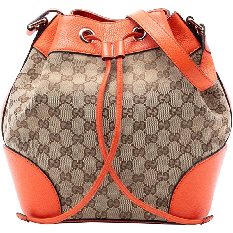 Gucci Schultertasche GG Canvas Drawstring Bucket Bag braun