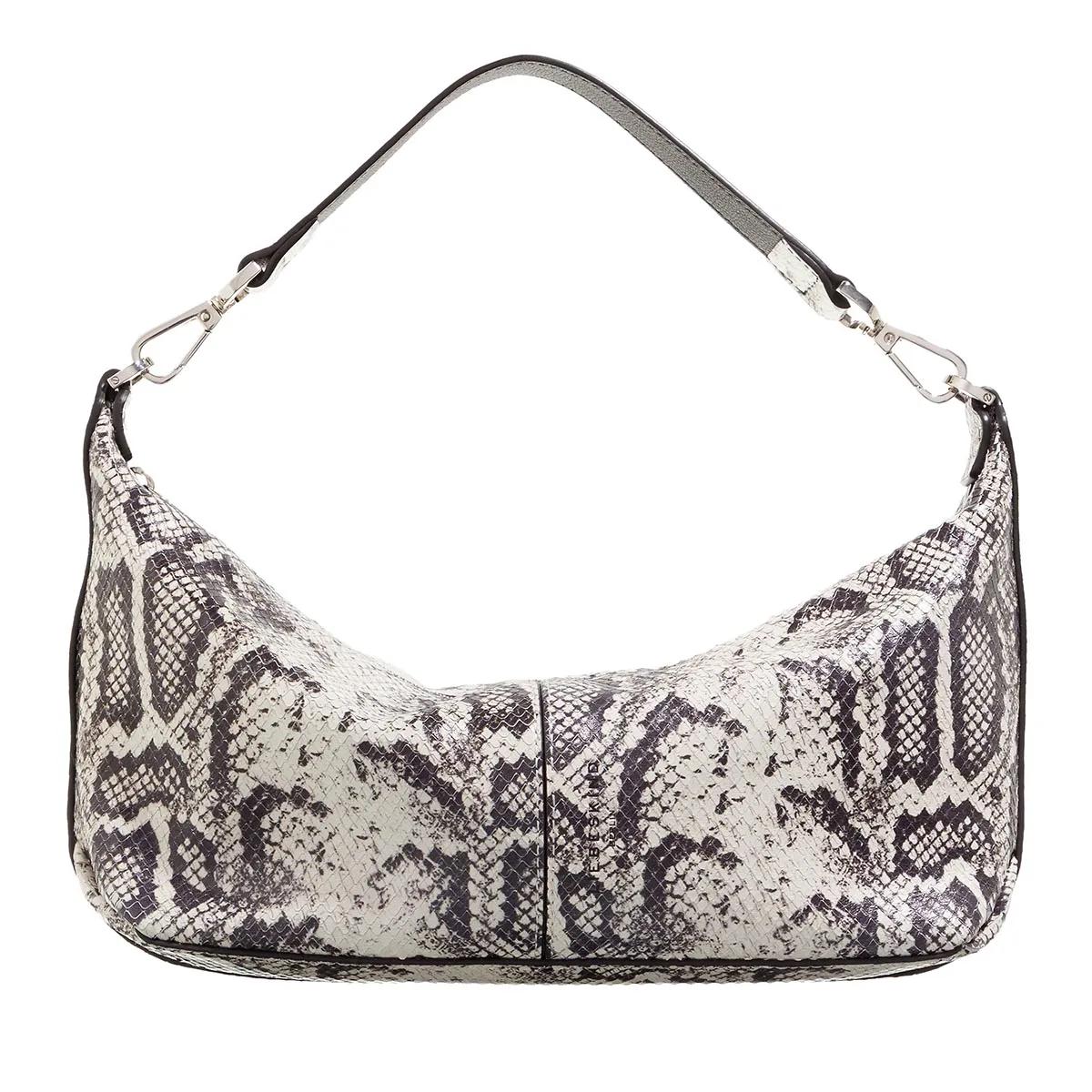 Liebeskind Berlin Hobo Bags - Paris Snake Hobo Bag S - Gr. unisize - in Schwarz - für Damen - aus Leder & Textil & Leder & Leder