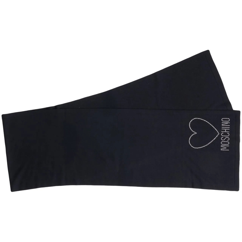 Moschino Écharpe en laine Scarf with embroidery schwarz