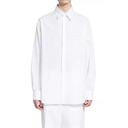 Valentino Cotton Poplin Shirt With Toile Iconographe Pattern White 