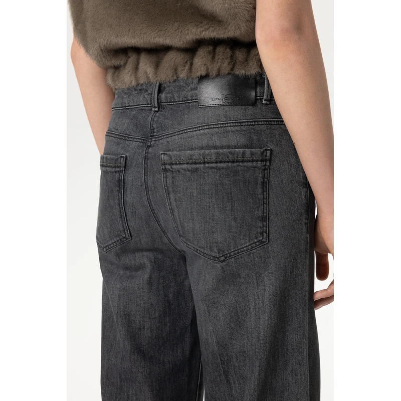 Luisa Cerano Wide-Leg-Jeans Authentic-Bootcut-Denim black(Image 5)