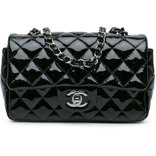 Chanel Sac à bandoulière 2016-2017 Mini Rectangular Classic Patent Single F schwarz