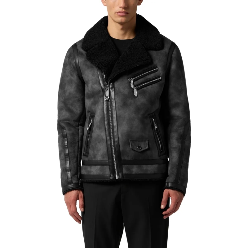 Philipp Plein Lederjacke Jacke schwarz(Image 3)