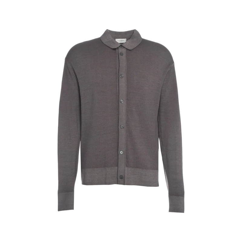 Paolo Pecora Hemd Finely Knit Shirt With Classic Collar Grey