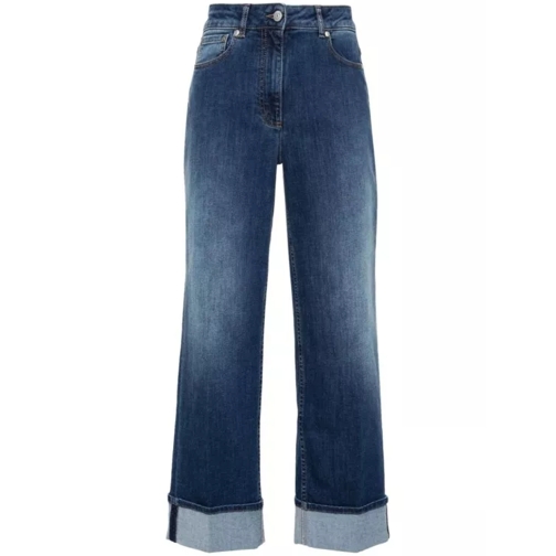 Peserico High-Rise Straight-Leg Denim Jeans Blue Rechte Been Jeans
