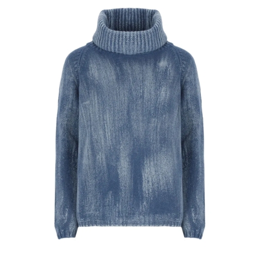 CALIBAN Rollkragenpullover Cashmere Sweater Blue