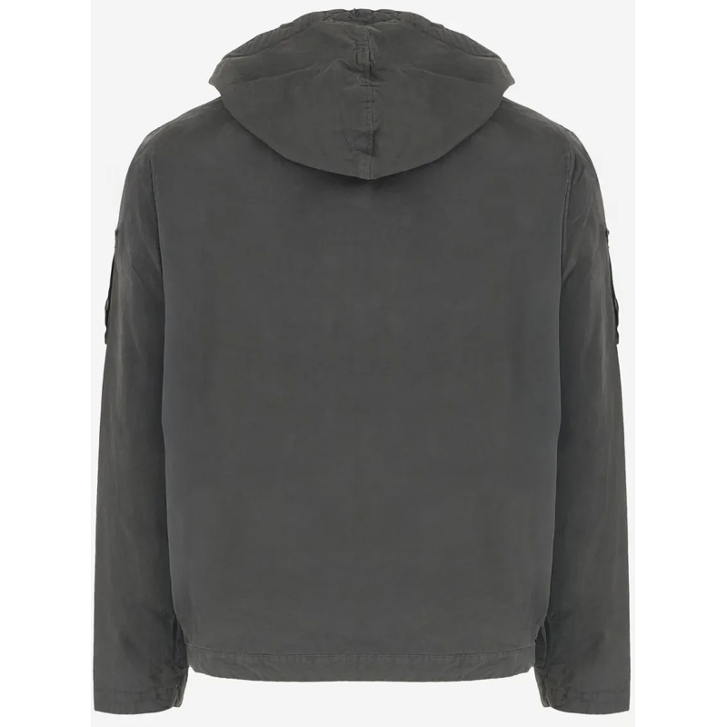 CP Company  High-Collared Cotton Jacket With Fixed Hood Grey(Image 2)