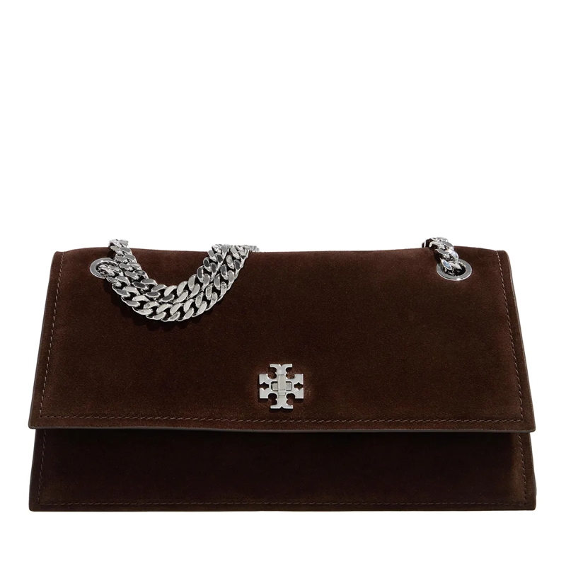 Tory Burch Schultertasche Kira Turnlock Suede Shoulder Bag Dark Cocoa