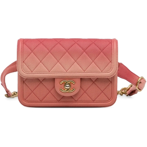 Chanel Sac de ceinture 2019 Caviar Sunset On The Sea Flap Belt Bag rose