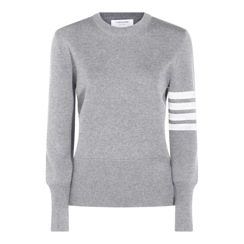 Thom Browne Trui Dark Grey Wool Knitwear Grey