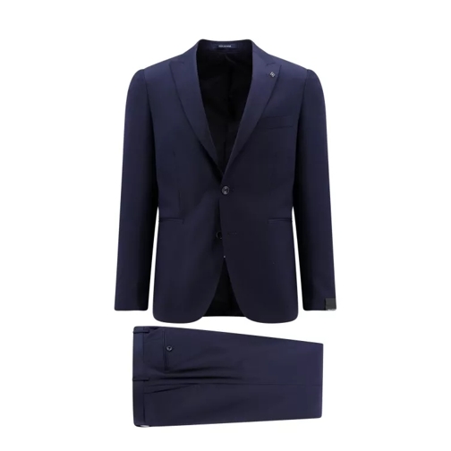Tagliatore Virgin Wool Suit With Iconic Removable Suit Blue Combinazioni di abiti