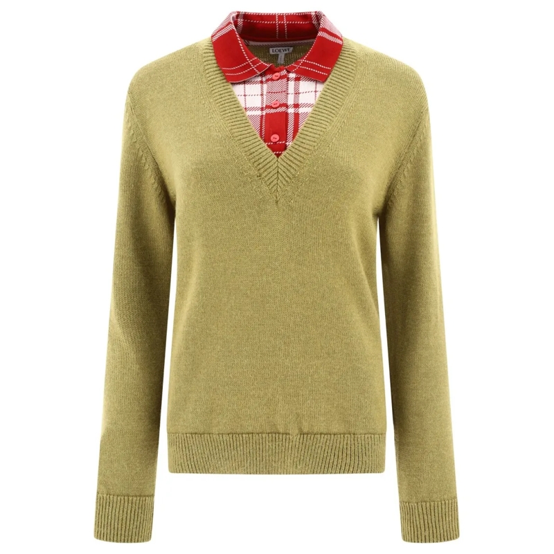 Loewe Pullover "Trompe L'oeil" Sweater Green