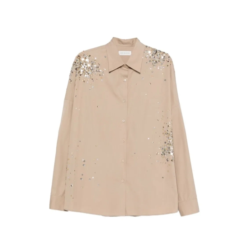 Dries Van Noten Hemd Boxy Cotton Shirt Neutrals