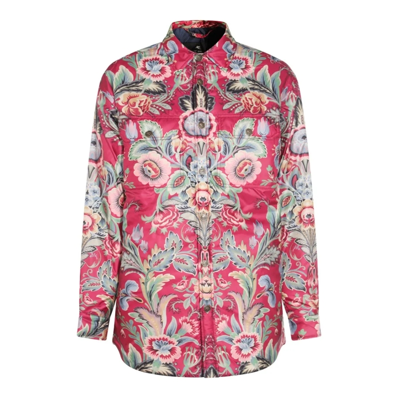 Etro  Floral Pattern Down Jacket Red