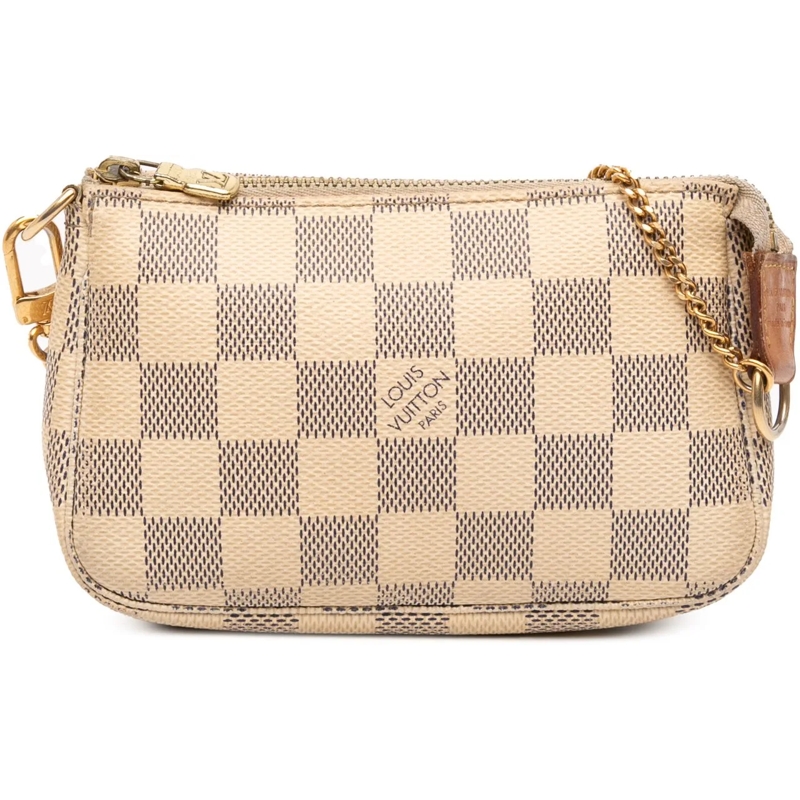 Louis Vuitton Tote Damier Azur Mini Pochette Accessoires weiß