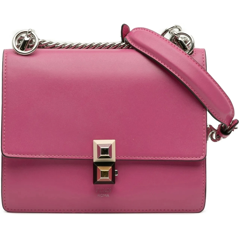 Fendi Schultertasche Small Leather Kan I Crossbody rose