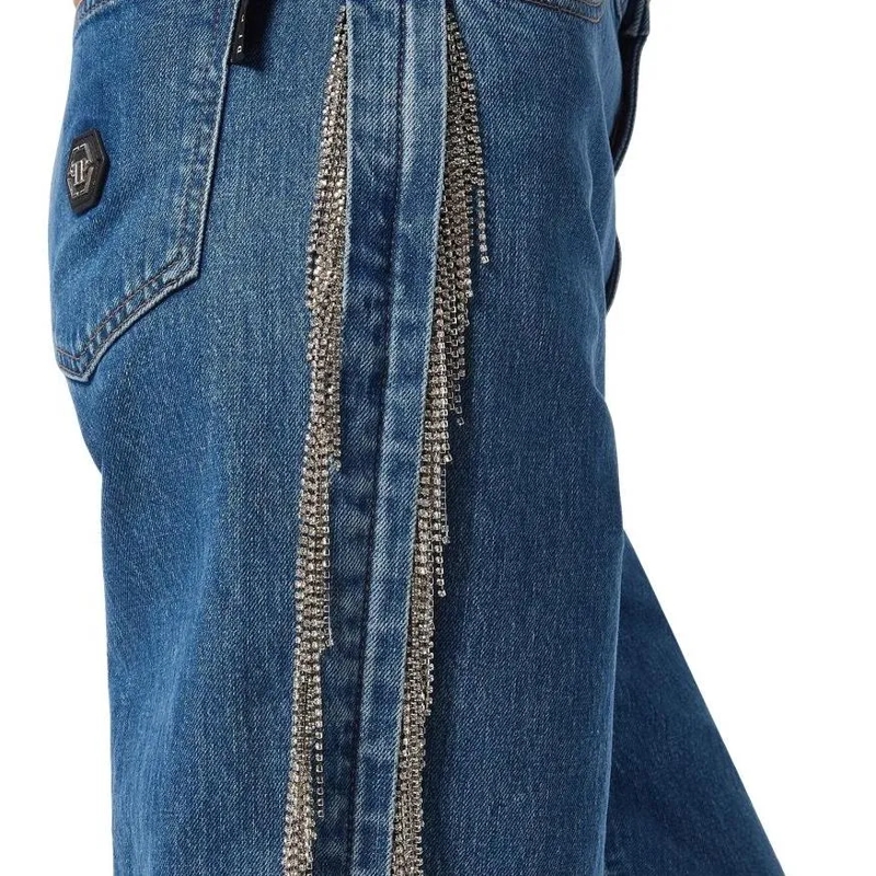 Philipp Plein Jeans Skater-Passform Mit Schmucksteinen grau(Image 5)